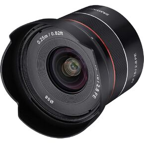 Samyang SYIO18AF-E AF 18 مم F2.8 عدسة ذات إطار كامل للتركيز التلقائي بزاوية واسعة لحامل Sony E، أسود (متجدد) in Kuwait