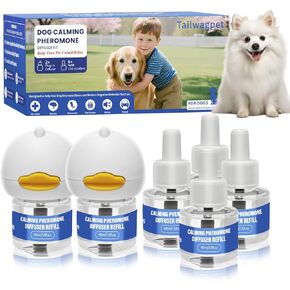 Dog Calming Pheromone Starter Kit – 2 Diffusers & 6 Refills + 2 Adjustable Calming Collars, Vet-Recommended for Separation Anxiety, Noise Fear & Stress Relief, Safe for Puppies & Adult Dogs​ in Saudi Arabia