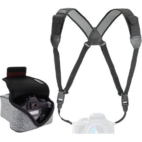 USA Gear Camera Sleeve (Gray Woven) + Chest Harness (Black) – Bundle in Saudi Arabia