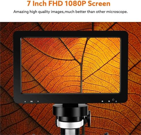 LCD 7 Inch Digital Microscope HD USB Microscope with Wired Remote 1200X Magnification Handheld Microscope with Video Recorder in Saudi Arabia