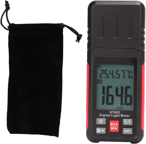 مقياس الضوء الرقمي، 200,000 LX HT603 احترافي عالي الدقة واستجابة سريعة Luxmeter جهاز اختبار سطوع كبير المدى مقياس الإضاءة in Saudi Arabia