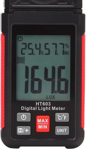 مقياس الضوء الرقمي، 200,000 LX HT603 احترافي عالي الدقة واستجابة سريعة Luxmeter جهاز اختبار سطوع كبير المدى مقياس الإضاءة in Saudi Arabia