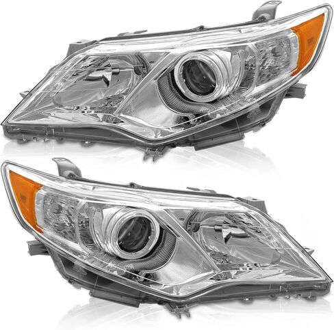 في عام 2010 2011 ، استبدال مجموعة تويوتا كامري المصباح من 10-11 Toyota Camry Base/LE/XLE Sedan Projector Chrome Housing Amber Lens Clear Clear in Kuwait