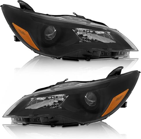 في عام 2010 2011 ، استبدال مجموعة تويوتا كامري المصباح من 10-11 Toyota Camry Base/LE/XLE Sedan Projector Chrome Housing Amber Lens Clear Clear in Kuwait