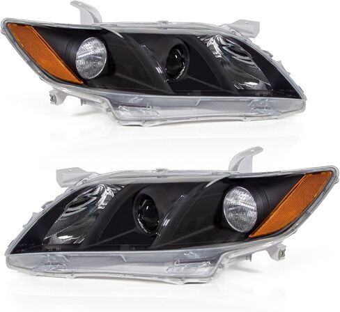 في عام 2010 2011 ، استبدال مجموعة تويوتا كامري المصباح من 10-11 Toyota Camry Base/LE/XLE Sedan Projector Chrome Housing Amber Lens Clear Clear in Kuwait