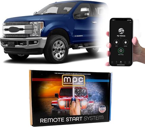 MPC Plug N Play Remote Starter Compatible with 2017-2019 Ford F-250 Super Duty |Diesel| |Key to Start| |NO HONK-Lock-Unlock-Lock| with T-Harness OEM Key Fob Activated in Saudi Arabia