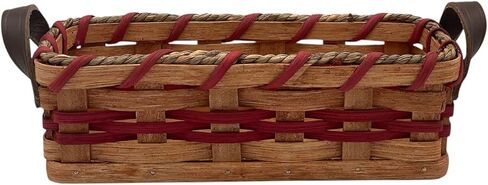 Oak Cracker Server Basket Leather Handles (Blue) in Kuwait