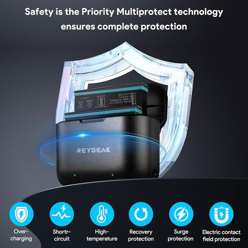 REYGEAK for Insta360 X3 Batteries with Fast Charge Hub,1800mAh Replacement Battery with 2 Charging Channel,Misro SD Card Slots Can be Stored (2 Battries+ Charging Box) in Saudi Arabia