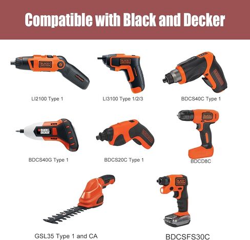 USB Charger Replacement for 90627870-01 Hand Drill, Compatible with Black+Decker BDCSFS30C, BDCSFS30C-CA, BDCS20C, BDCD8C, LI3100, BDCS40G, GSL35 Cordless Screwdriver Power Cable in Saudi Arabia