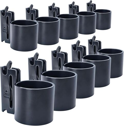 6-Pack E-Track Steel Tool Holders, 2" Circular Tube Tool Hangers Heavy Duty Tool Organizer to Keep Rakes, Shovels, Broom, Tools Stable, E Track Shovel Holder for Trucks, Trailers in Saudi Arabia
