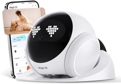 Orison Smart Mobile Pet Camera Robot, 1080P HD Indoor Pet Camera for Home, Auto Patrol & Auto Recharge, Night Vision, Two-Way Audio, App Control, Local Storage in Saudi Arabia