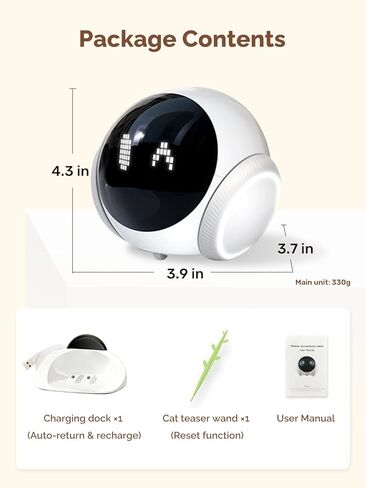 Orison Smart Mobile Pet Camera Robot, 1080P HD Indoor Pet Camera for Home, Auto Patrol & Auto Recharge, Night Vision, Two-Way Audio, App Control, Local Storage in Saudi Arabia