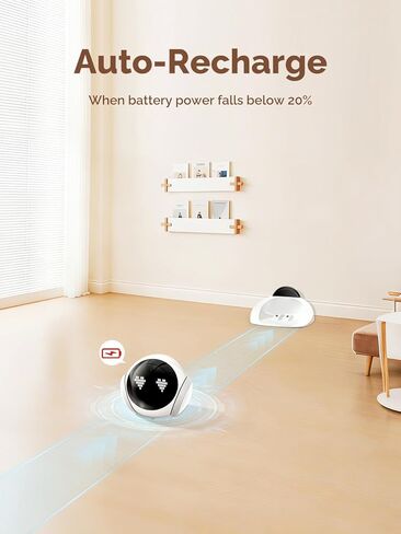Orison Smart Mobile Pet Camera Robot, 1080P HD Indoor Pet Camera for Home, Auto Patrol & Auto Recharge, Night Vision, Two-Way Audio, App Control, Local Storage in Saudi Arabia