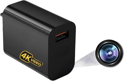 كاميرا شاحن USB - كاميرا أمان واي فاي صغيرة بدقة 4K كاملة الوضوح، وضع تسجيل الاستعداد لانقطاع الطاقة، كاميرا مربية لاسلكية صغيرة الحجم للمنزل الداخلي، مربية الحيوانات الأليفة in Kuwait