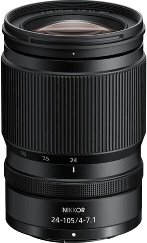 عدسة Nikon NIKKOR Z مقاس 24-105 مم f/4-7.1 متوافقة مع حزمة تركيب Nikon Z مع فلتر Tiffen للأشعة فوق البنفسجية + حافظة غطاء العدسة + مجموعة تنظيف + قطعة قماش للتنظيف (5 قطع) in Saudi Arabia