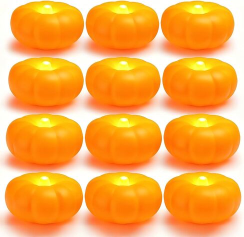 2.3" x24PK Orange Floating Candles-Halloween Flameless Water - Activated Candles, 180+ Hours Long - Lasting- Fall Decorations- Pool Decor-Thanksgiving Decorations in Saudi Arabia