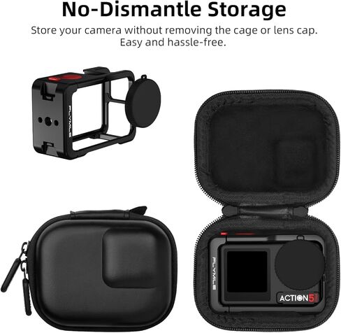 حقيبة حمل BRDRC لجهاز DJI Osmo Action 6 5 Pro 4 3 (للقفص وغطاء العدسة)، حقيبة تخزين صغيرة محمولة غطاء واقٍ مع حلقة تسلق لحزام المعصم لملحقات DJI Osmo Action 6 5 Pro 4 3 in Saudi Arabia