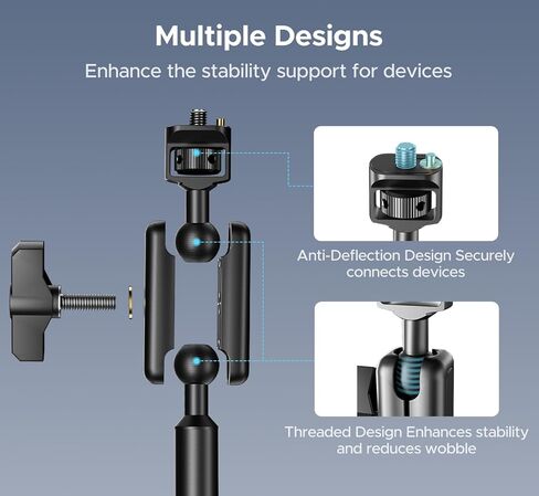 EMART Overhead Camera Mount with 21"Magic Arm and C Clamp,Overhead Phone Mount with 1/4"&3/8" Screw,Articulating Desktop Boom Arm Compatible with Webcam/Monitors/Mics for Streaming/Recording in Saudi Arabia