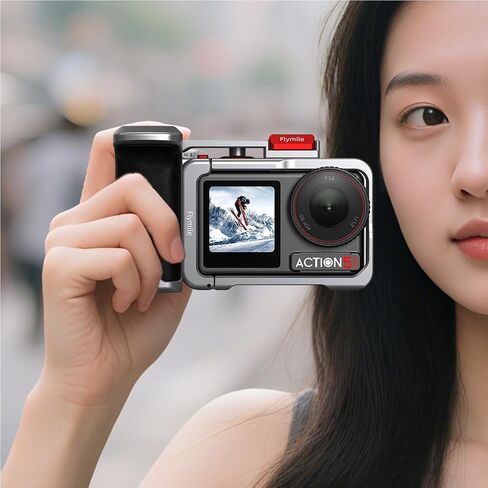 مجموعة مقبض المقبض لـ DJI Osmo Action 5 Pro، مع قفص Osmo Action 5 Pro، حامل حامل للتصوير السريع للشارع، زر الغالق، حذاء بارد، فتحة ملولبة 1/4 لعصا سيلفي ثلاثية القوائم in Saudi Arabia