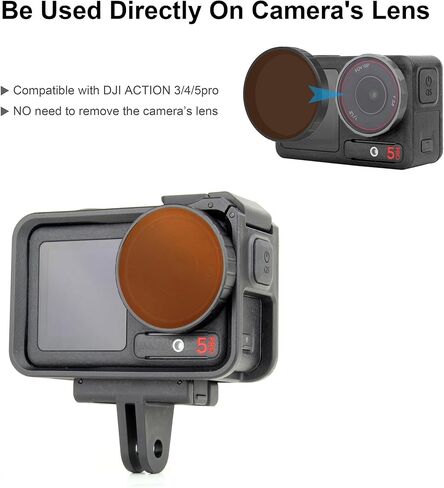 طقم مرشح ND CPL لـ DJI Osmo Action 3/4/5 Pro، 4 عبوات من مرشح الاستقطاب ذو الكثافة المحايدة الإضافية-ND8/16/32/CPL للتصوير في الضوء الساطع في الهواء الطلق، إطار من الألومنيوم الزجاجي البصري عالي الدقة in Saudi Arabia