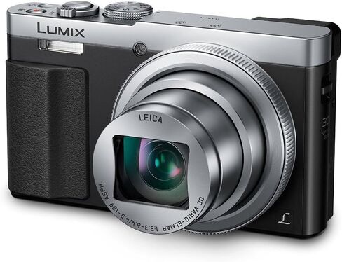 كاميرا باناسونيك لوميكس ZS50، عدسة 30X LEICA DC Vario-ELMAR، 12.1 ميجابيكسل، مستشعر عالي الحساسية، محدد منظر العين، DMC-ZS50S (USA SILVER) in Kuwait