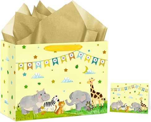 Hooqict Large Football Gift Bag with Tissue Paper and Greeting Card Football Birthday Party Gift Wrapping Bag for Boys Men Sport Themed Goodie Treat Party Favors Gift Bag in Saudi Arabia