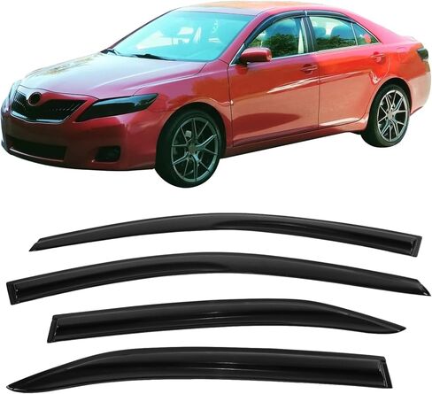 Window Visor Compatible with 2007-2011 Toyota Camry, Slim Style Acrylic Smoke Tinted Sun Rain Wind Guards Shield Vent by IKON MOTORSPORTS, 2008 2009 2010 in Saudi Arabia