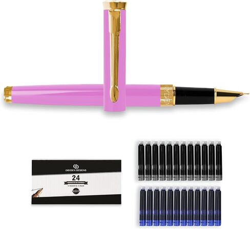 Dryden Designs Fine Nib Fountain Pen - Red - Smooth Elegant Writing with Fine Nib and Ink Converters. in Kuwait