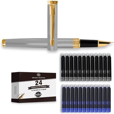 Dryden Designs Fine Nib Fountain Pen - Red - Smooth Elegant Writing with Fine Nib and Ink Converters. in Kuwait