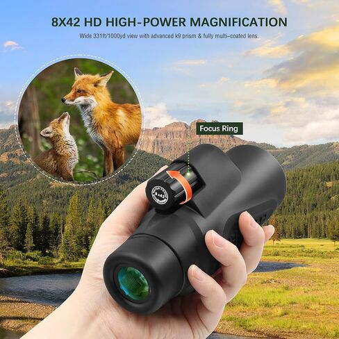 K9 Prism 8x42 Waterproof Monocular Telescope - Bundle with - Smartphone iPhone Adapter with T2 Thread in Saudi Arabia