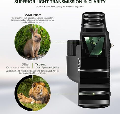 K9 Prism 8x42 تلسكوب أحادي مقاوم للماء - حزمة مع - حامل كاميرا محول تلسكوب للهواتف الذكية in Saudi Arabia