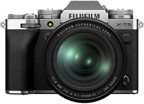 مجموعة عدسات كاميرا Fujifilm X-T5 الرقمية بدون مرآة مقاس XF16-80 مم - حزمة فضية مع بطاقة ذاكرة سعة 64 جيجابايت + ميكروفون رود + حامل ثلاثي القوائم لمدونات الفيديو + مصباح LED للفيديو + حقيبة حمل + المزيد من الملحقات in Saudi Arabia