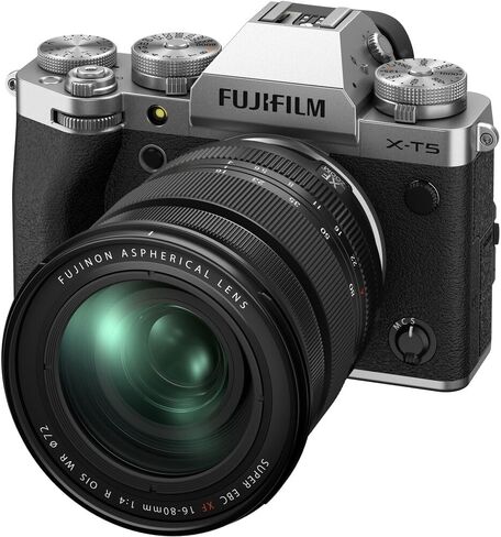 مجموعة عدسات كاميرا Fujifilm X-T5 الرقمية بدون مرآة مقاس XF16-80 مم - حزمة فضية مع بطاقة ذاكرة سعة 64 جيجابايت + ميكروفون رود + حامل ثلاثي القوائم لمدونات الفيديو + مصباح LED للفيديو + حقيبة حمل + المزيد من الملحقات in Saudi Arabia