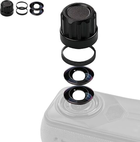 مجموعة استبدال العدسات المكونة من قطعتين لجهاز Insta360 X5، Portbale [قطعتان] غطاء زجاجي بصري بديل مع أداة إزالة + 2 حلقة سوداء سهلة التركيب، طقم كاميرا عدسة لـ Insta360-X5 in Kuwait