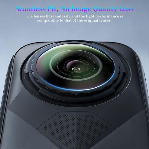 مجموعة استبدال العدسات المكونة من قطعتين لجهاز Insta360 X5، Portbale [قطعتان] غطاء زجاجي بصري بديل مع أداة إزالة + 2 حلقة سوداء سهلة التركيب، طقم كاميرا عدسة لـ Insta360-X5 in Kuwait