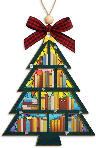 Stack of Books Christmas Ornament 2025, Tree Ornament Bookish Gifts for Book Lovers, Librarians, Reader, Bookworm, Book Club in Saudi Arabia