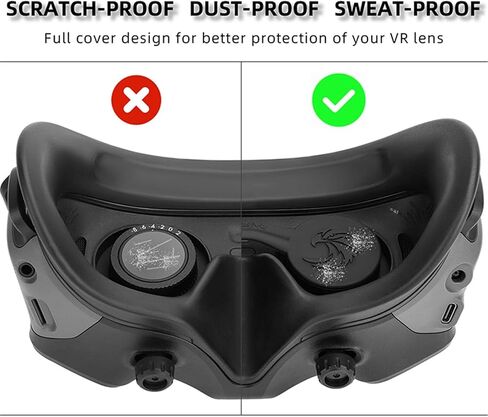 Silicone Lens Cover Padding for DJI Goggles 3 & Goggles 2 Flight Glasses Scratch-Proof, Dust-Proof and Sweat-Proof Lens Protection for DJI Avata 2 /Avata Drone G3/G2 VR Glasses Accessories, in Kuwait