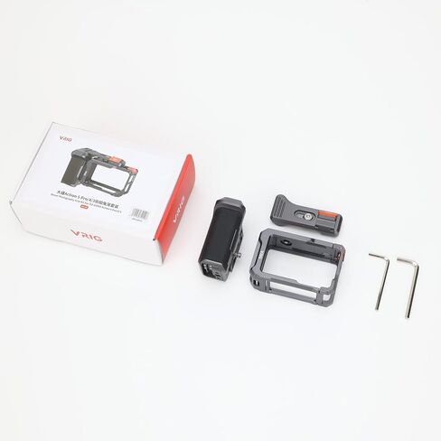 مجموعة قبضة VRIG Xplorer لـ DJI Osmo Action 5 Pro/ 4/3، قفص مطابق للقبضة المريحة، يحول كاميرا الحركة الخاصة بك إلى الأداة المثالية للتصوير الفوتوغرافي في الشوارع والسفر في المناطق الحضرية in Saudi Arabia