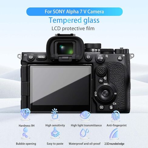[3 Pack] Screen Protector for Sony Alpha 7 V, HD Tempered Glass,9h Hardness,Scratch,Anti-Fingerprin,Tempered Glass Film Guard for Sony Alpha 7 V Camera in Saudi Arabia