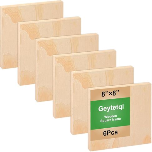 6 Pack 12 x 12 Inch Unfinished Wood Panels, Wooden Panel Boards for Painting, Crafts, and Home Decor in Saudi Arabia