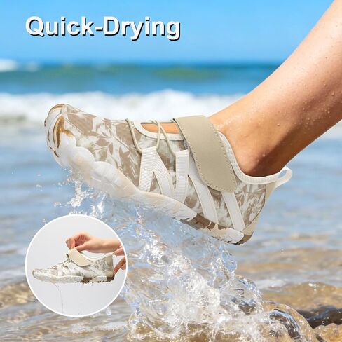 أحذية ماء Leisfit للنساء حافي القدمين للسباحة والشاطئ، جوارب مائية سريعة الجفاف مضادة للانزلاق لحمام السباحة والغوص وركوب القوارب والنهر واليوجا وبحيرة الأمواج in Kuwait