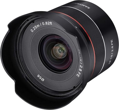 Samyang SYIO18AF-E AF 18 مم F2.8 عدسة ذات إطار كامل للتركيز التلقائي بزاوية واسعة لحامل Sony E، أسود (متجدد) in Kuwait