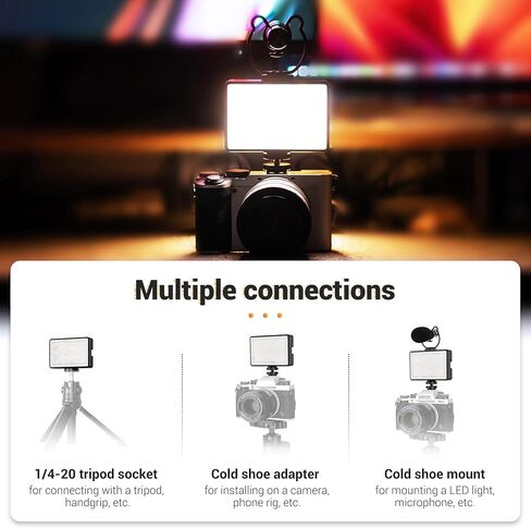 عصا سيلفي صغيرة قابلة للتمدد من JJC ومصباح فيديو RGB LED لسوني ZV-1 II ZV1 ZV-1F ZV1F ZV-E10 ZVE10 A7C II A7CR A6000 A6100 A7، Canon EOS R50 R100، Nikon Z30 Z50 Z5 Z6 Z7 والمزيد من الكاميرات in Kuwait