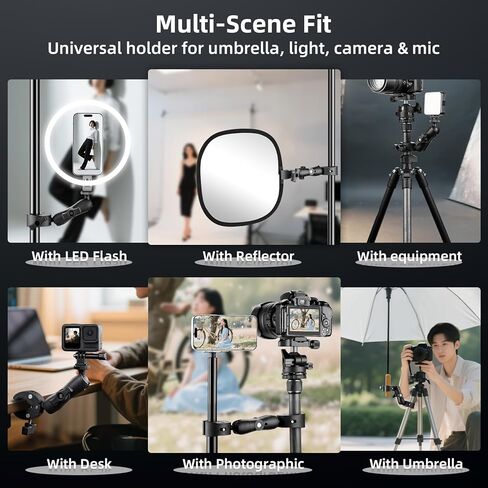 BRDRC 64in Pocket 3 Selfie Stick Tripod and Double Clamp Mount, Extendable Stand with Quick Release 1/4'' Screw and Umbrella Holder Camera Pole Bracket for Insta360 X4 X3 X2 Accessories in Saudi Arabia
