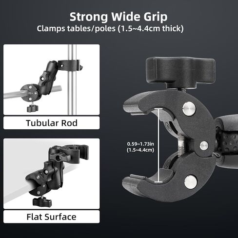 BRDRC 64in Pocket 3 Selfie Stick Tripod and Double Clamp Mount, Extendable Stand with Quick Release 1/4'' Screw and Umbrella Holder Camera Pole Bracket for Insta360 X4 X3 X2 Accessories in Saudi Arabia