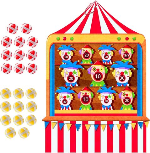Carnival Birthday Party Decorations - Dart Board with 10 Sticky Balls,Felt Cloth Circus Theme Party Decorations, 19.1x13.4 Inches Fun Outdoor & Indoor Family Game for Birthday in Kuwait