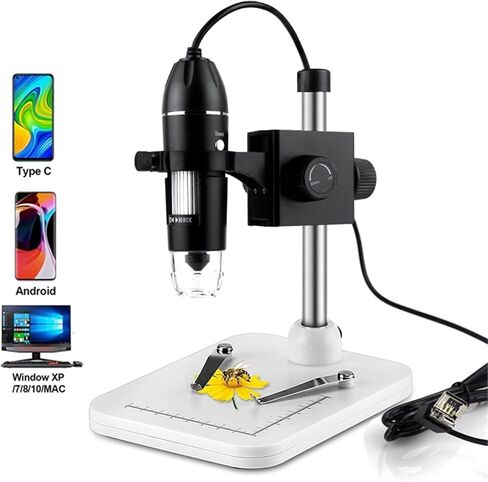 1600X 1000X USB Microscope Handheld Portable Digital Microscope USB Interface Electron Microscopes Zoom Magnifier Endoscope(USB Lift Stand,1600X) in Saudi Arabia