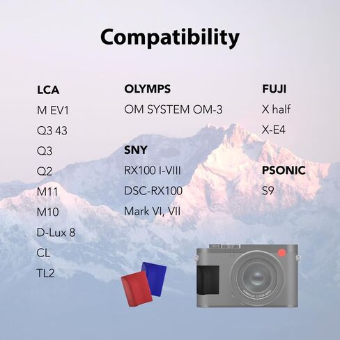 قبضة سيليكون مرفقة من Foto&Tech SG-LC لـ Leica M EV1، Q3 43، Q3، Q2، M11، M10، D-Lux 8، CL، TL2 مقبض جانبي يسار/يمين مضاد للانزلاق، مريح، لا يترك بقايا، صنع في الولايات المتحدة الأمريكية (أسود) in Saudi Arabia