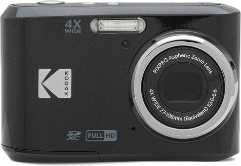 كاميرا Kodak PIXPRO FZ45 رقمية 16 ميجابكسل، تكبير بصري 4X 27 ملم زاوية واسعة 1080 بكسل فيديو عالي الدقة 2.7 بوصة كاميرا LCD (أسود) + بطاقة وقارئ سعة 64 جيجابايت + محفظة ذاكرة in Kuwait