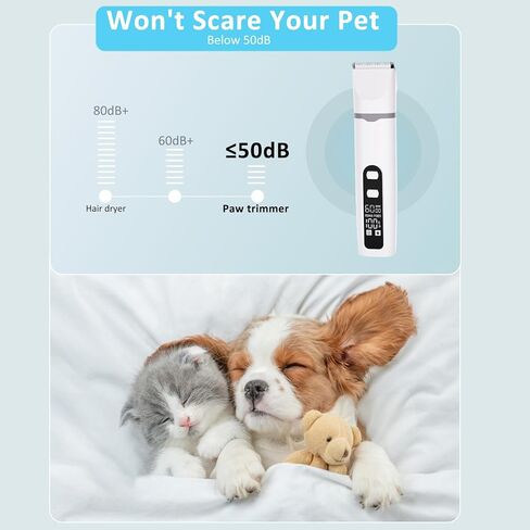 4 in 1 Dog Clippers Grooming Kit with LED Screen, Cordless Quiet Paw Trimmer & Nail Grinder, Rechargeable Waterproof Feet Ear Body Hair Shaver for Cats Dogs Pet Supplies in Saudi Arabia